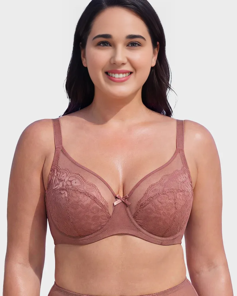Floral Lace Minimizer Comfort Bra
