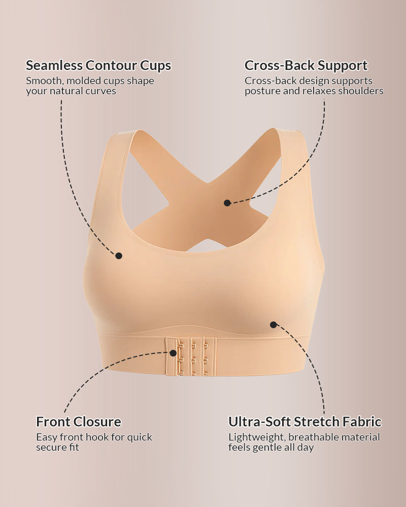 Wireless Posture Bra with Front Closure