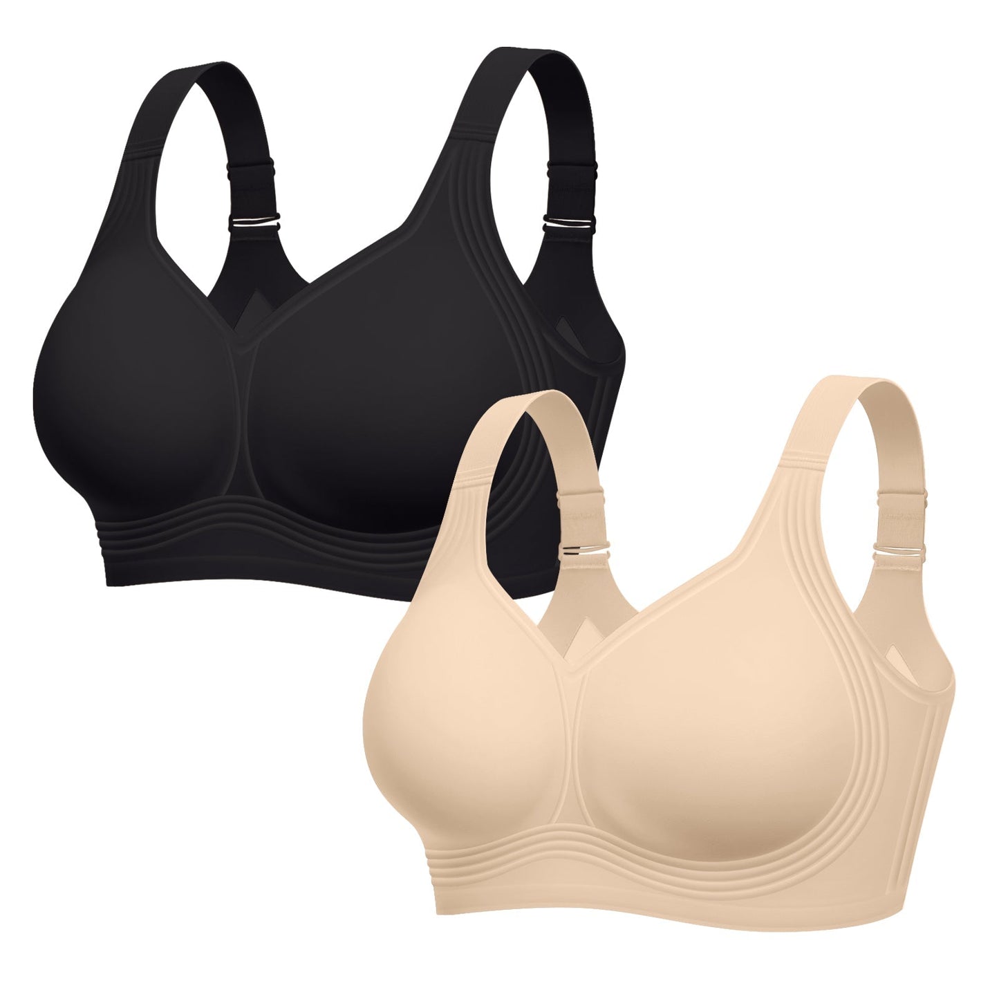 Comfortable Wireless Full Coverage Jelly Smoothing Bra (2Pack)