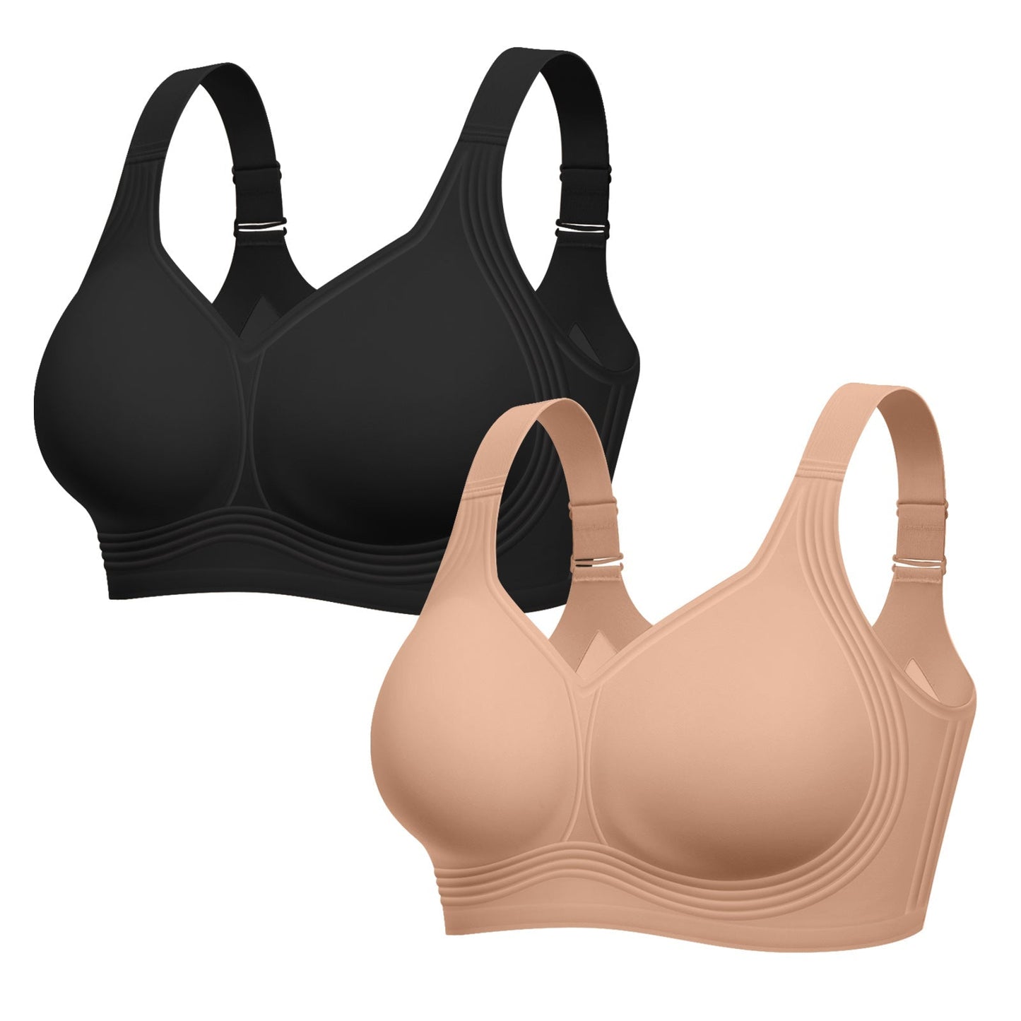 Comfortable Wireless Full Coverage Jelly Smoothing Bra (2Pack)