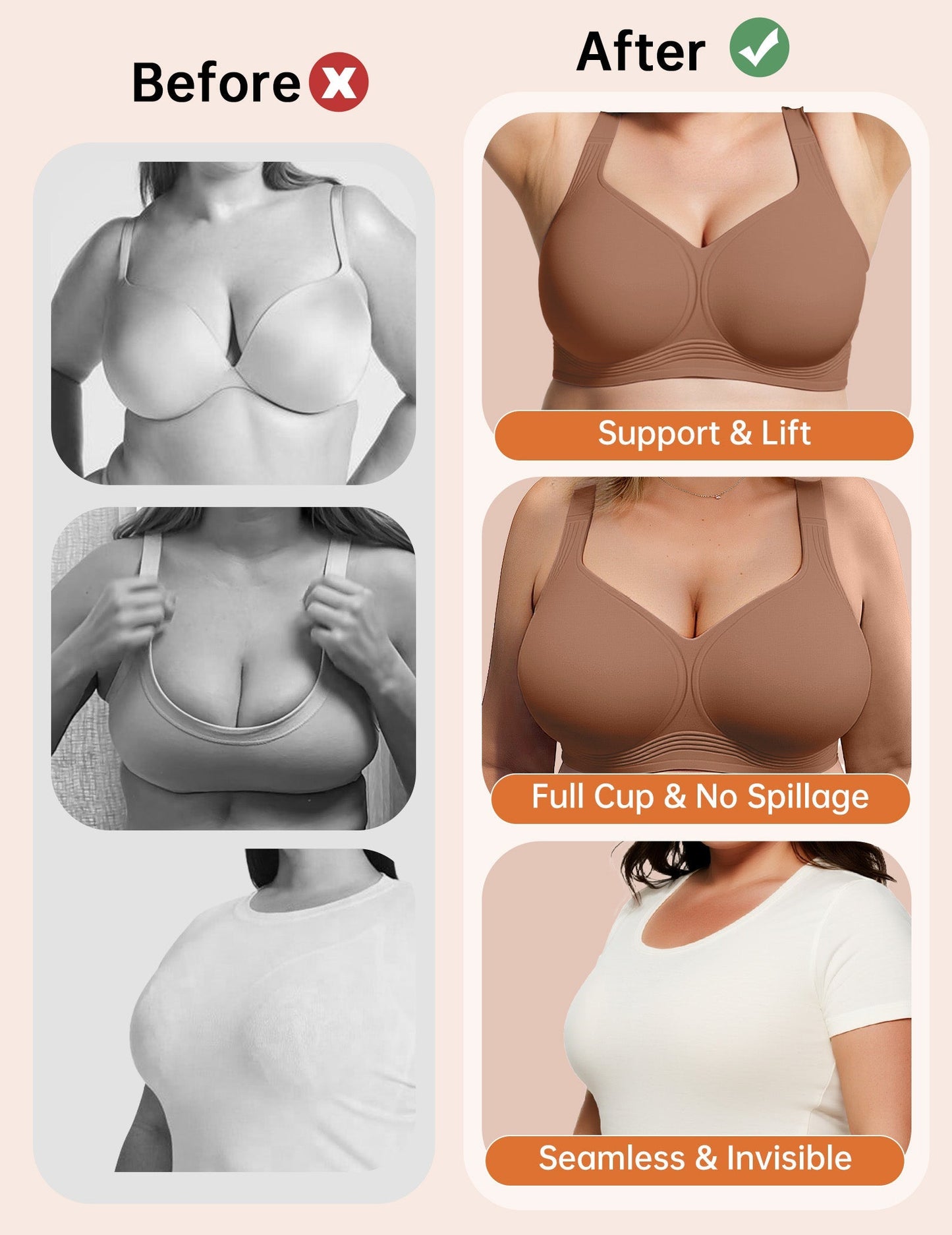 Comfortable Wireless Full Coverage Jelly Smoothing Bra (2Pack)