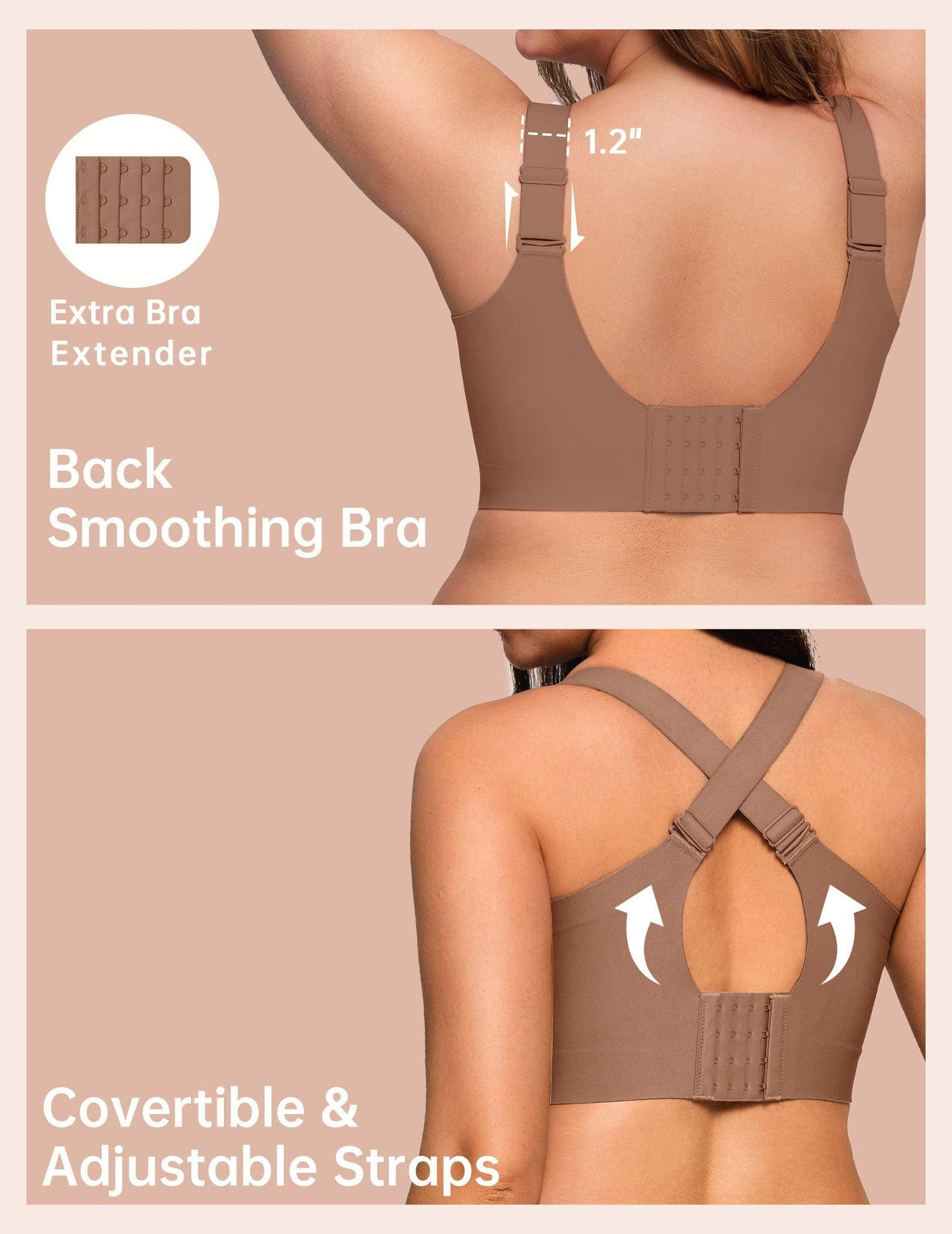 Comfortable Wireless Full Coverage Jelly Smoothing Bra (2Pack)