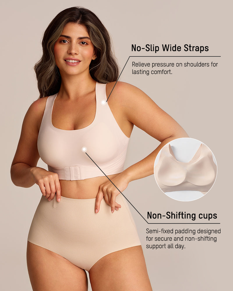 Wireless Posture Bra with Front Closure